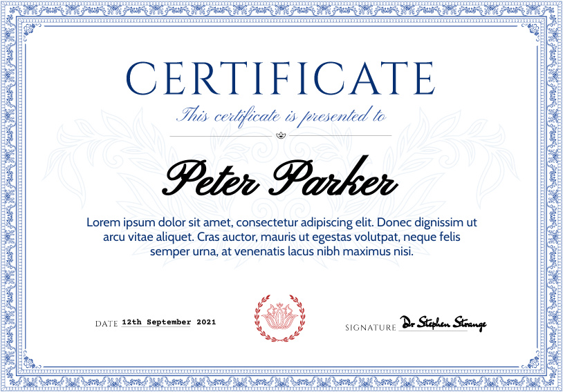 Certificate 1